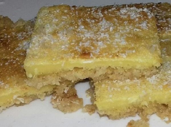 Lemon Bars with Ginger! Low-Carb, Dairy-Free, and Gluten-Free Dessert